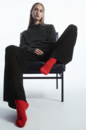 Dámské Ponožky COS Žebrovaný Cashmere Světle Červené | COS Eshop CZ-62345YCVF