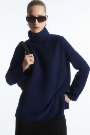 Dámské Svetry COS A-Line Funnel-Neck Top Tmavě Blankyt | COS Eshop CZ-63814ORDE