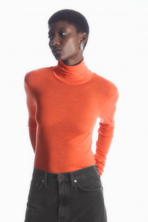 Dámské Svetry COS Merino Vlna Turtleneck Top Oranžové | COS Eshop CZ-85649WESO