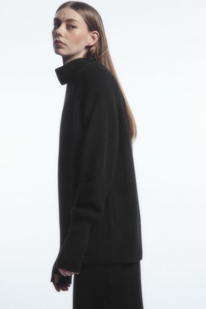 Dámské Svetry COS Pure Cashmere Turtleneck Černé | COS Eshop CZ-97064KRHQ