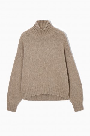 Dámské Svetry COS Tlustý Pure Cashmere Turtleneck Béžový | COS Eshop CZ-50612YQPV