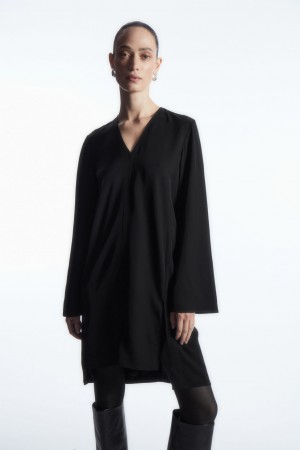 Dámské Šaty COS Asymmetric Tunic Černé | COS Eshop CZ-17860QKPW