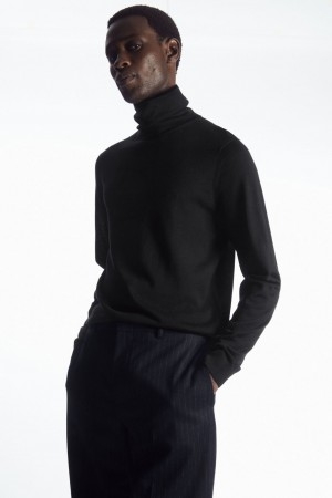 Pánské Svetry COS Merino Vlna Turtleneck Černé | COS Eshop CZ-60719GFLS