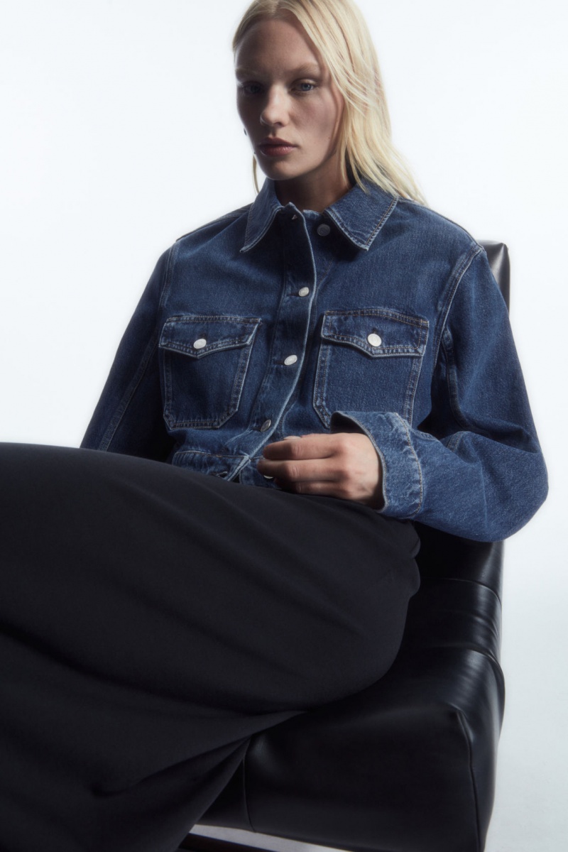 Dámské Bundy COS Cropped Denim Blankyt | COS Eshop CZ-59407GUVN