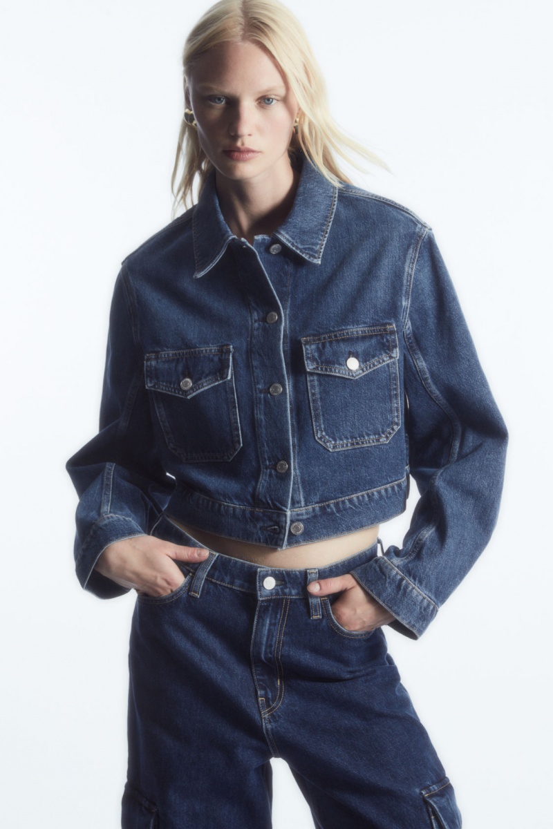 Dámské Bundy COS Cropped Denim Blankyt | COS Eshop CZ-59407GUVN