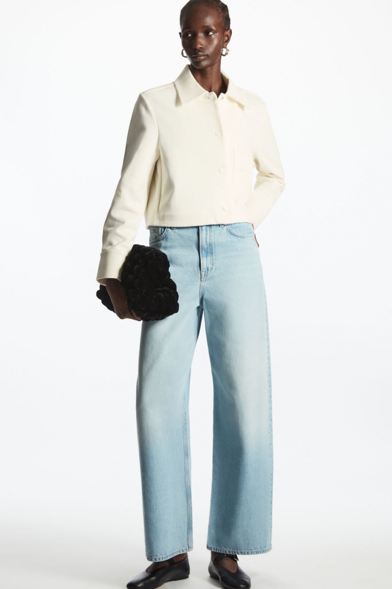 Dámské Bundy COS Cropped Twill Bílé | COS Eshop CZ-57098TVFS