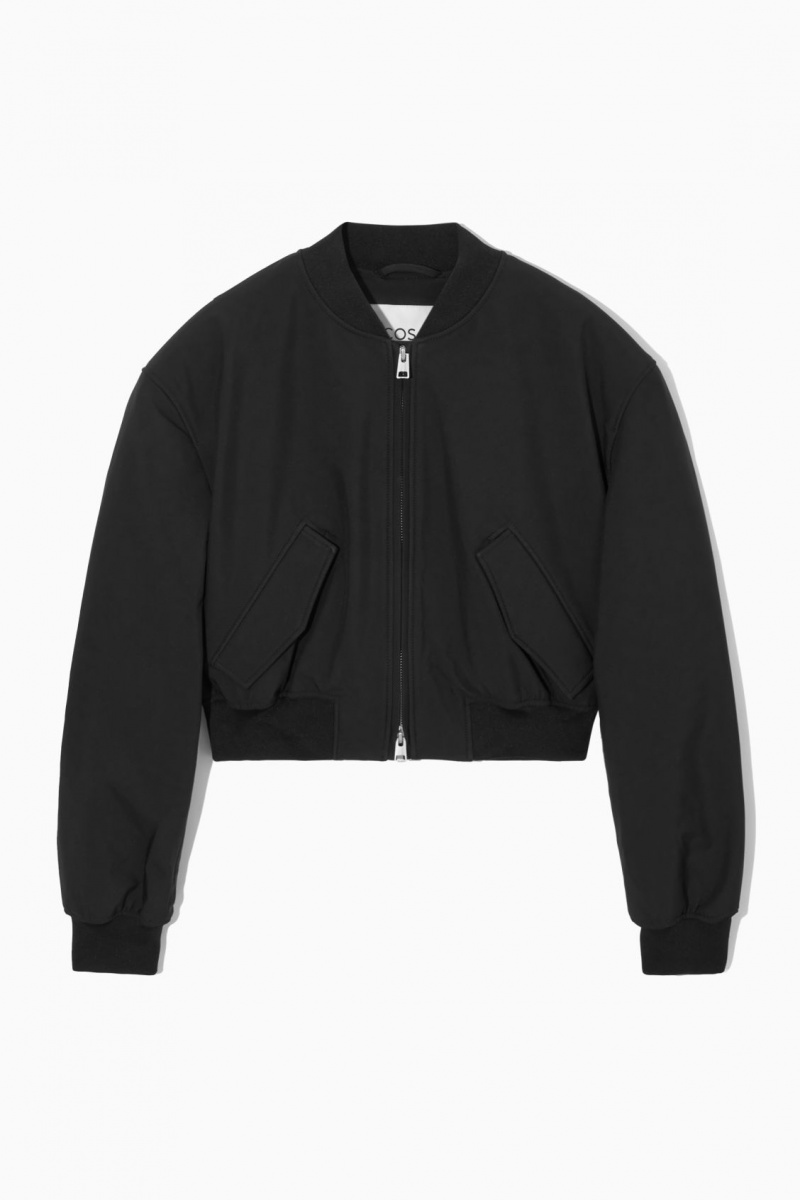 Dámské Bundy COS Oversized Cropped Bomber Černé | COS Eshop CZ-04365SFAI