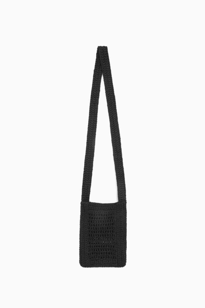 Dámské Crossbody Kabelka COS Mini Crochet Černé | COS Eshop CZ-52789TWZG