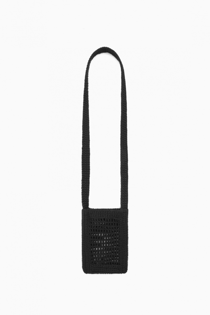 Dámské Crossbody Kabelka COS Mini Crochet Černé | COS Eshop CZ-52789TWZG