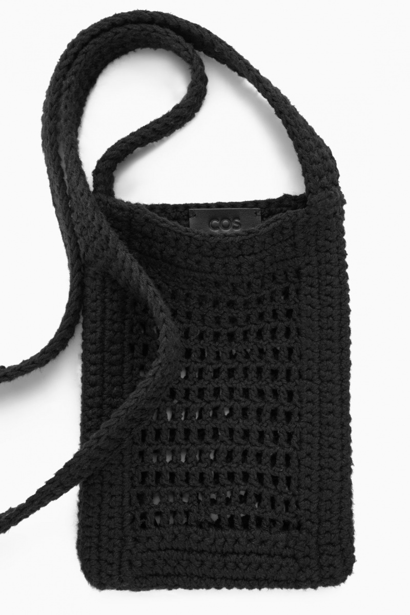 Dámské Crossbody Kabelka COS Mini Crochet Černé | COS Eshop CZ-52789TWZG