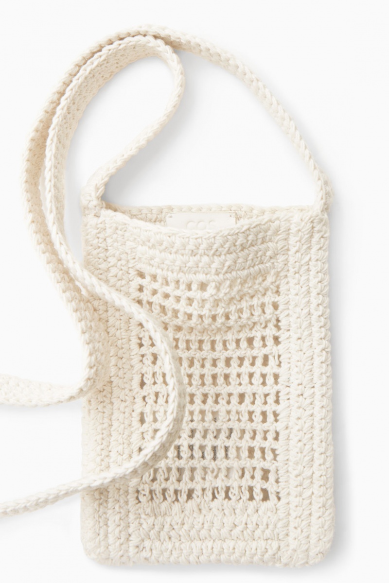 Dámské Crossbody Kabelka COS Mini Crochet Krém | COS Eshop CZ-52674WYSV