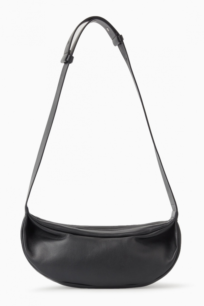 Dámské Crossbody Kabelka COS Swing Crossbody Læder Černé | COS Eshop CZ-54781UCFJ