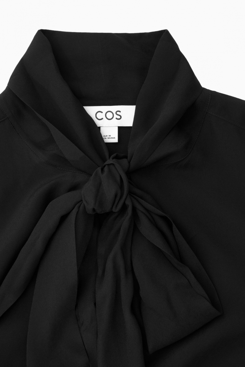 Dámské Halenka COS Bow Voile Černé | COS Eshop CZ-64035QKUE