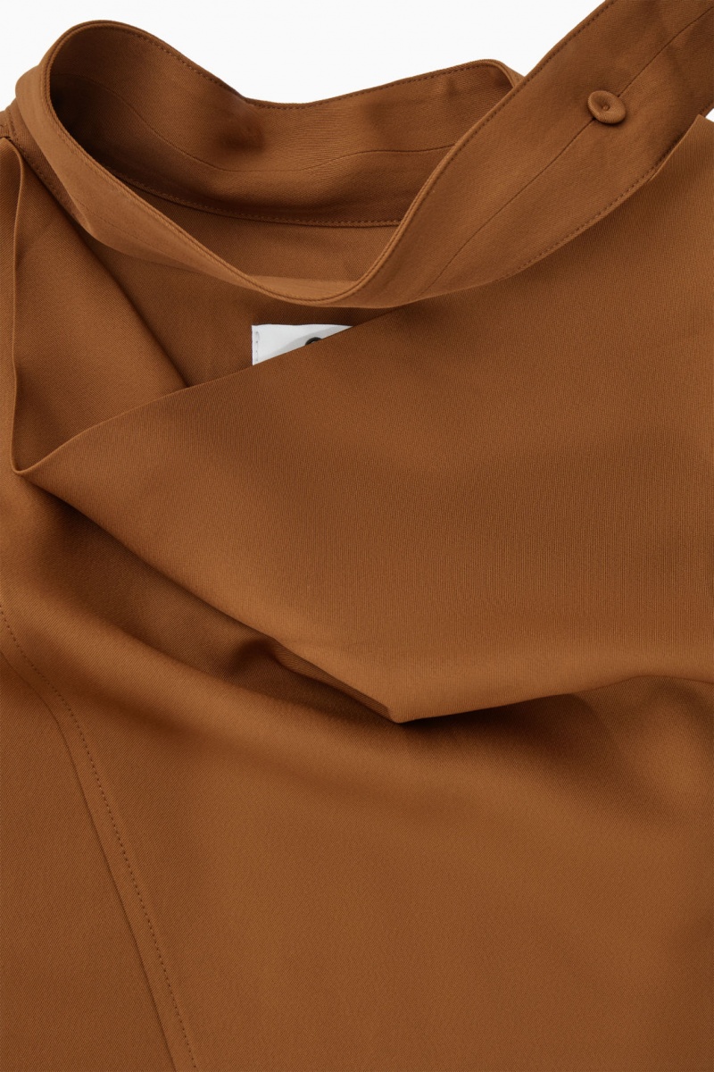 Dámské Halenka COS Scarf-Detail Cutout Hnědé | COS Eshop CZ-02169UDFH