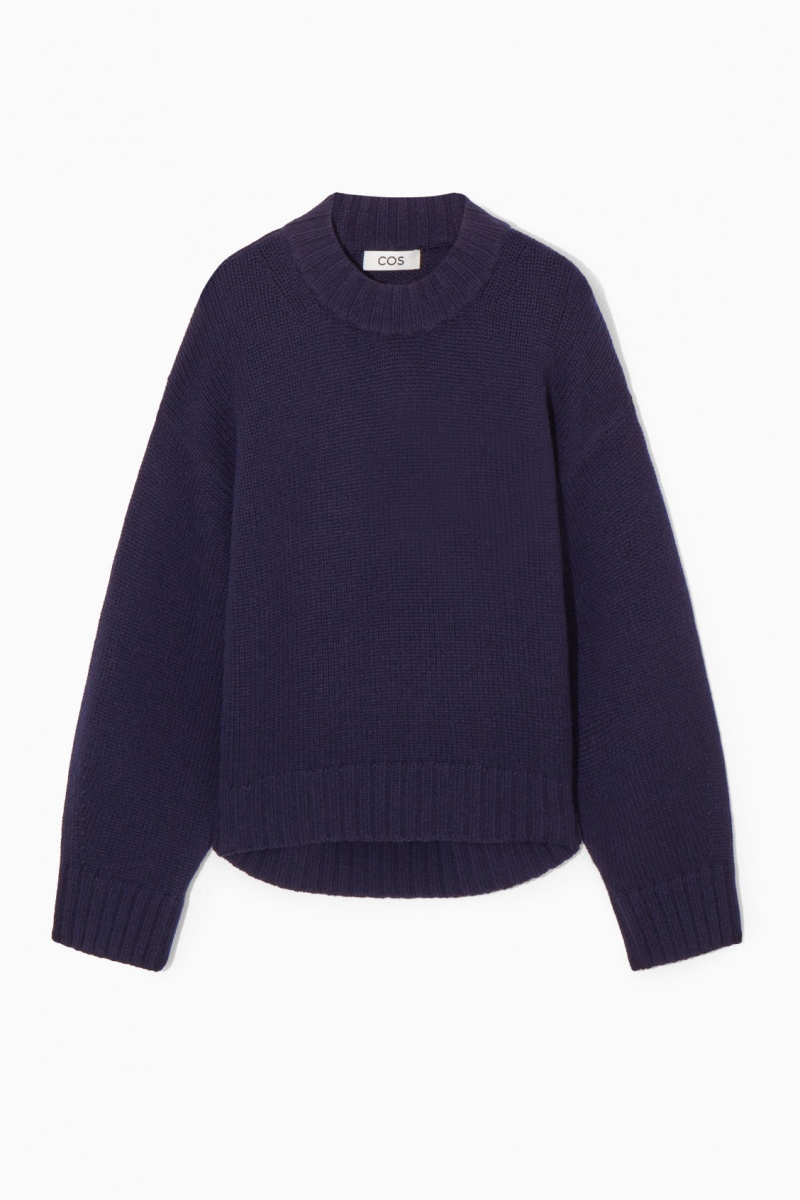 Dámské Jumpers COS Tlustý Pure Cashmere Crew-Neck Tmavě Blankyt | COS Eshop CZ-13954JEPF