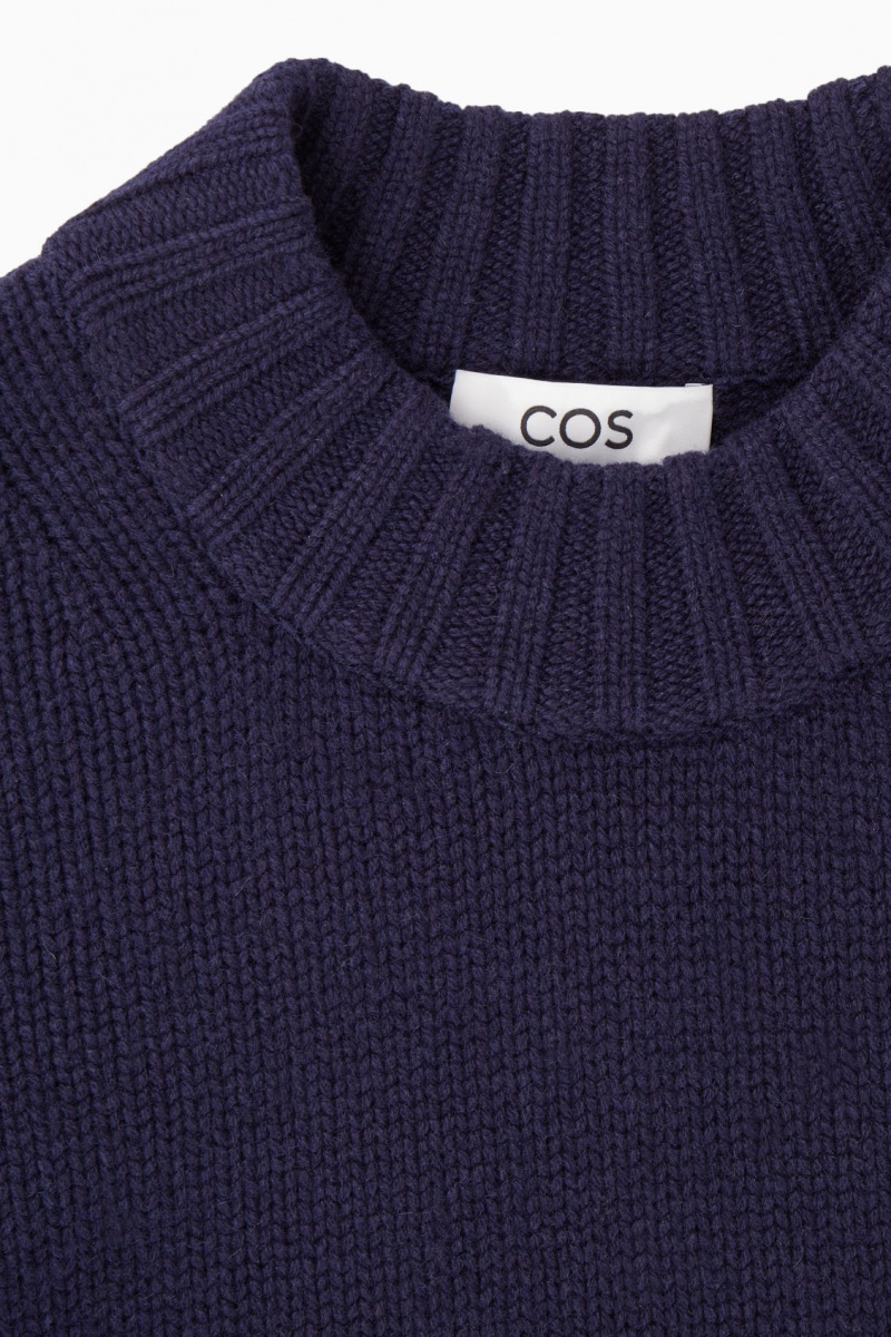 Dámské Jumpers COS Tlustý Pure Cashmere Crew-Neck Tmavě Blankyt | COS Eshop CZ-13954JEPF