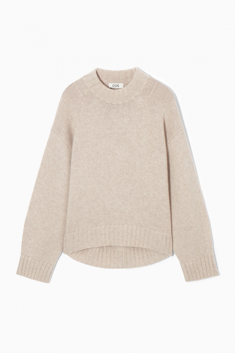 Dámské Jumpers COS Tlustý Pure Cashmere Crew-Neck Krém | COS Eshop CZ-45297LSIA