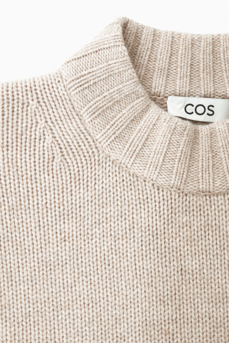 Dámské Jumpers COS Tlustý Pure Cashmere Crew-Neck Krém | COS Eshop CZ-45297LSIA