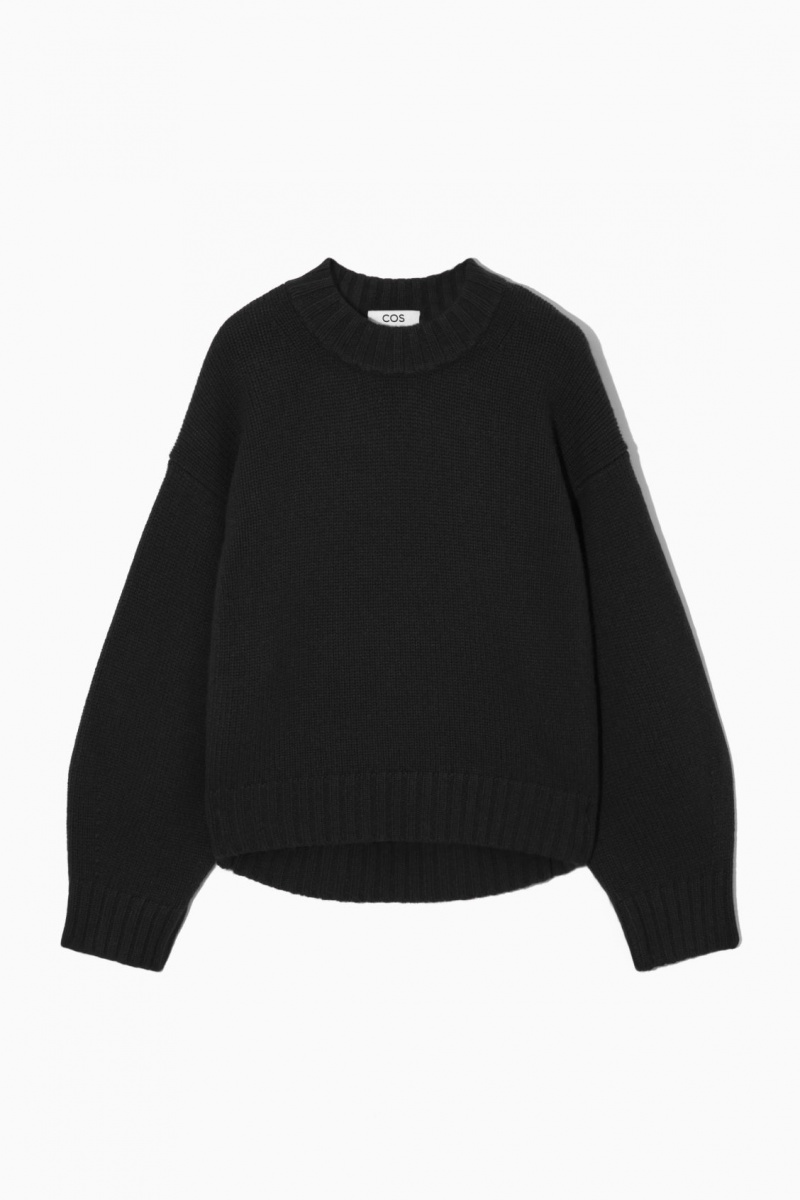 Dámské Jumpers COS Tlustý Pure Cashmere Crew-Neck Černé | COS Eshop CZ-12680QNHO