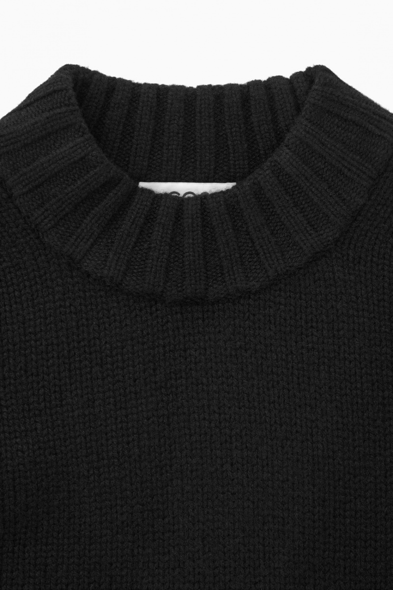 Dámské Jumpers COS Tlustý Pure Cashmere Crew-Neck Černé | COS Eshop CZ-12680QNHO