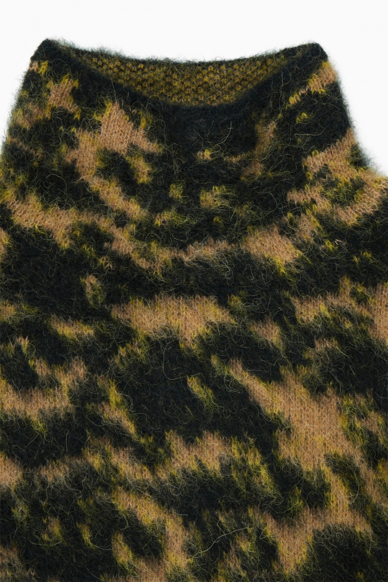 Dámské Jumpers COS Tortoiseshell-Jacquard Alpaca-Blend Béžový Černé | COS Eshop CZ-08157XMTK