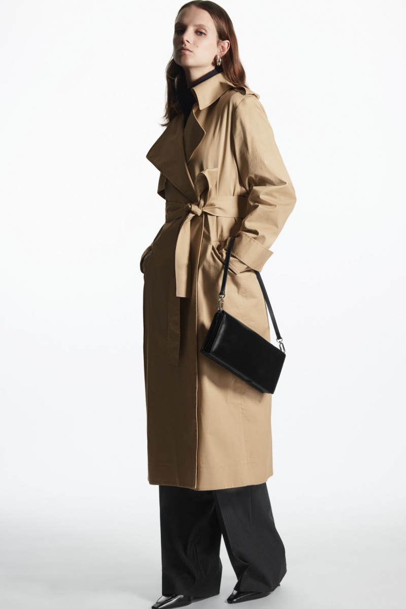 Dámské Kabáty COS Belted Trench Béžový | COS Eshop CZ-45697AYZC