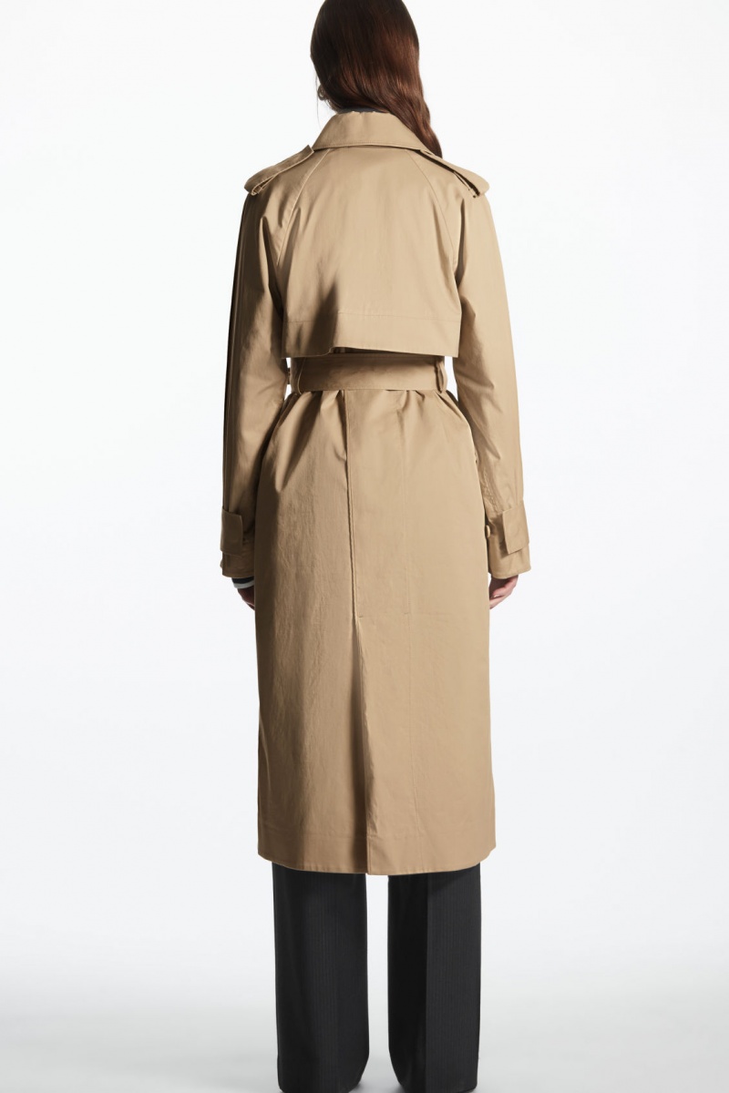 Dámské Kabáty COS Belted Trench Béžový | COS Eshop CZ-45697AYZC