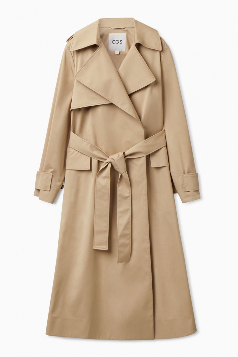 Dámské Kabáty COS Belted Trench Béžový | COS Eshop CZ-45697AYZC