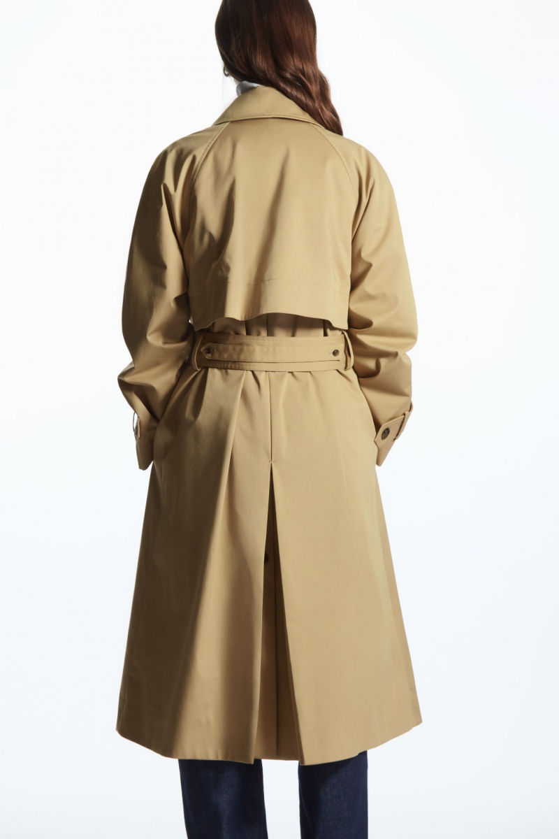 Dámské Kabáty COS Regular-Fit Twill Trench Béžový | COS Eshop CZ-24736MKAG