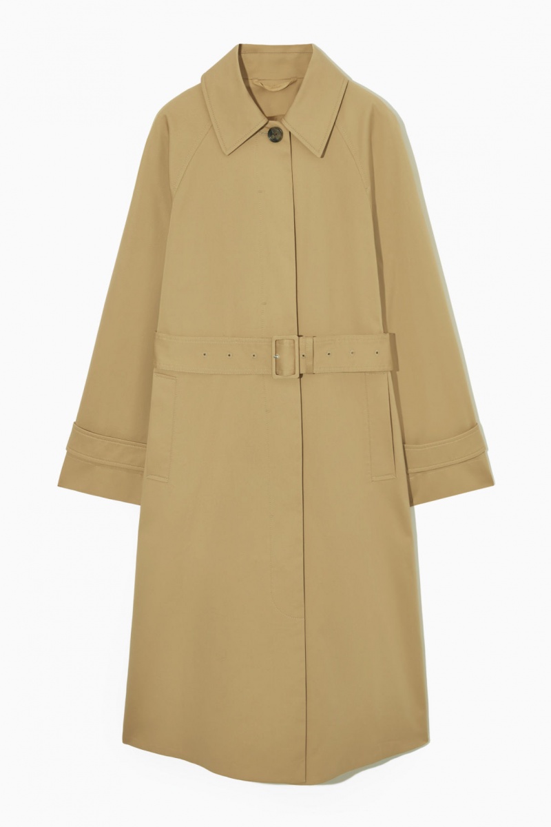 Dámské Kabáty COS Regular-Fit Twill Trench Béžový | COS Eshop CZ-24736MKAG