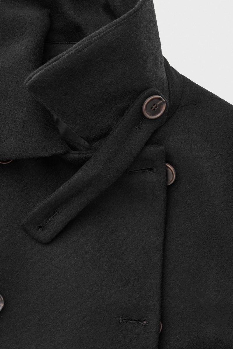 Dámské Kabáty COS The Recycled-Cashmere Trench Černé | COS Eshop CZ-19307VKYD