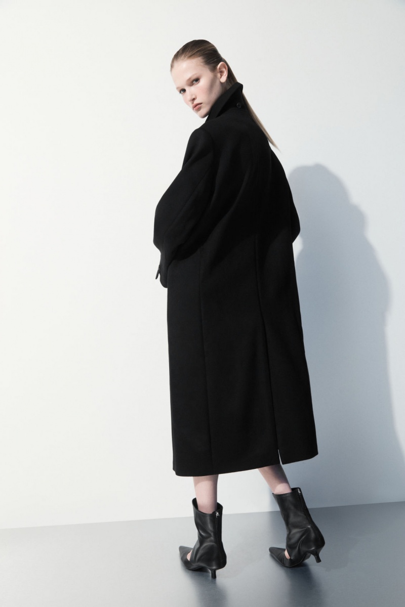 Dámské Kabáty COS The Recycled-Cashmere Trench Černé | COS Eshop CZ-19307VKYD