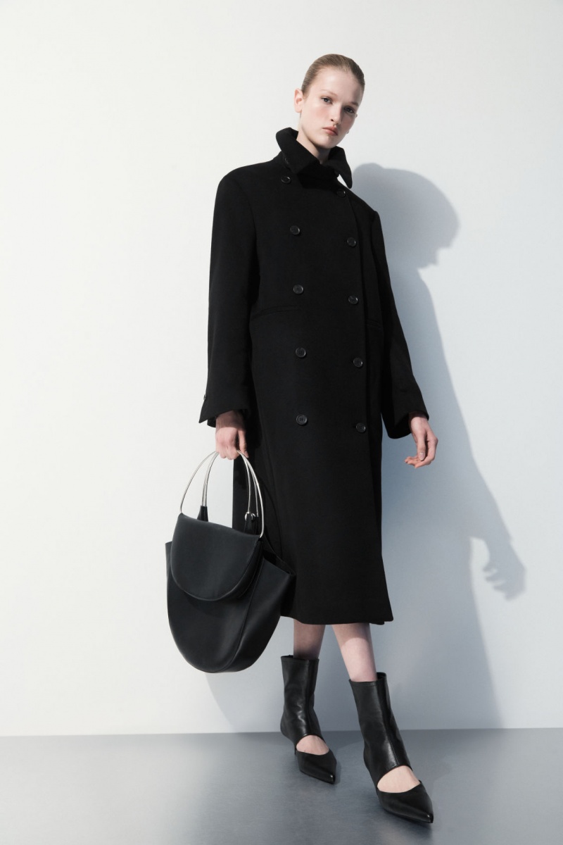 Dámské Kabáty COS The Recycled-Cashmere Trench Černé | COS Eshop CZ-19307VKYD