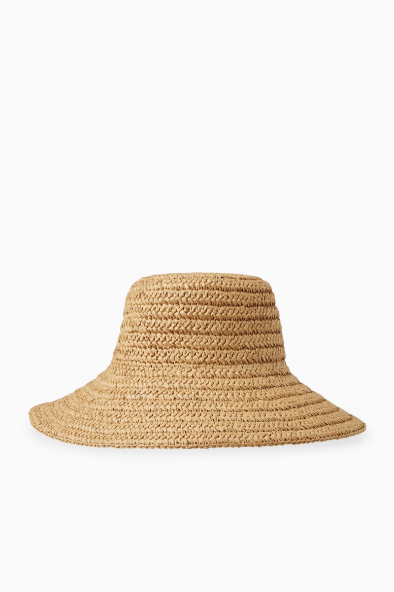 Dámské Klobouky COS Straw Bucket Béžový | COS Eshop CZ-36120BCEY