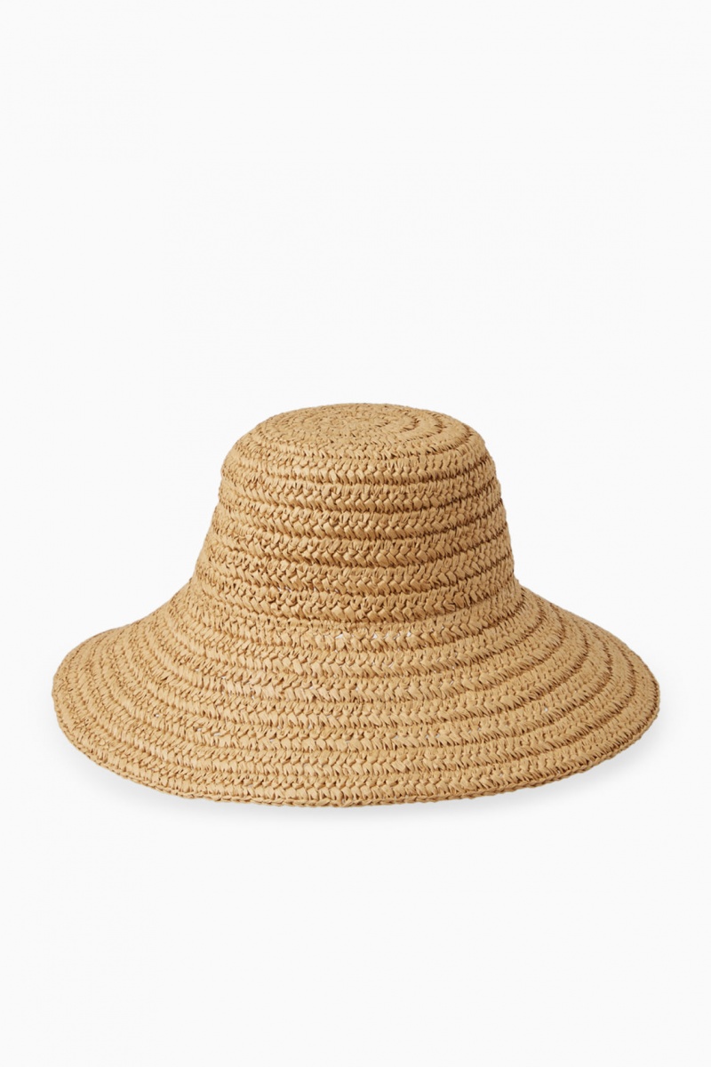 Dámské Klobouky COS Straw Bucket Béžový | COS Eshop CZ-36120BCEY