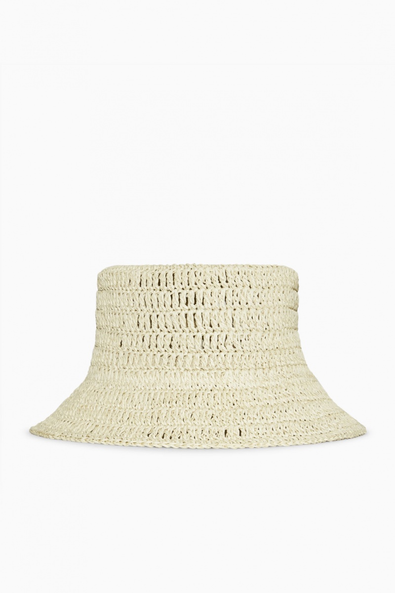 Dámské Klobouky COS Woven Straw Bucket Béžový | COS Eshop CZ-27019MFBW