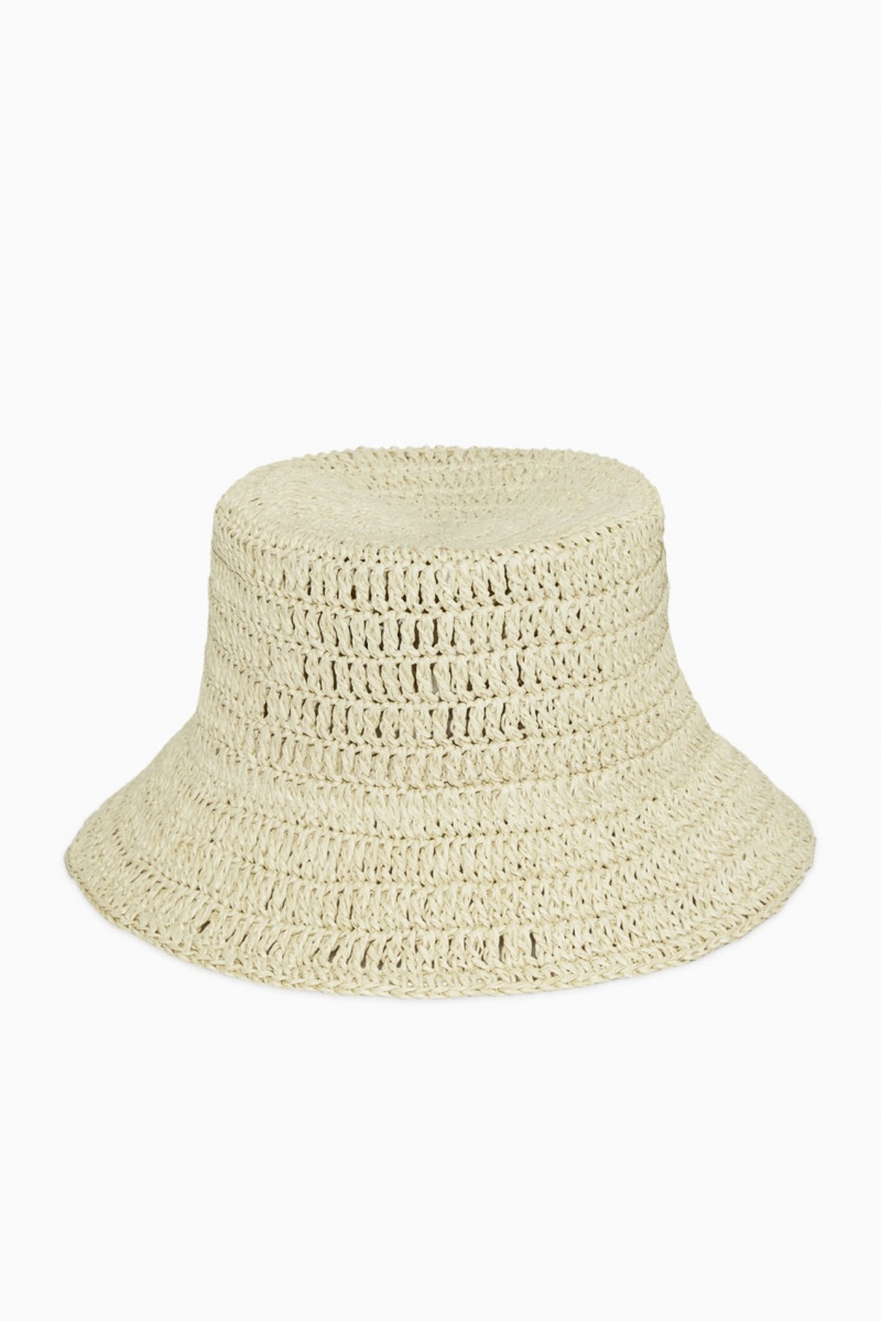 Dámské Klobouky COS Woven Straw Bucket Béžový | COS Eshop CZ-27019MFBW