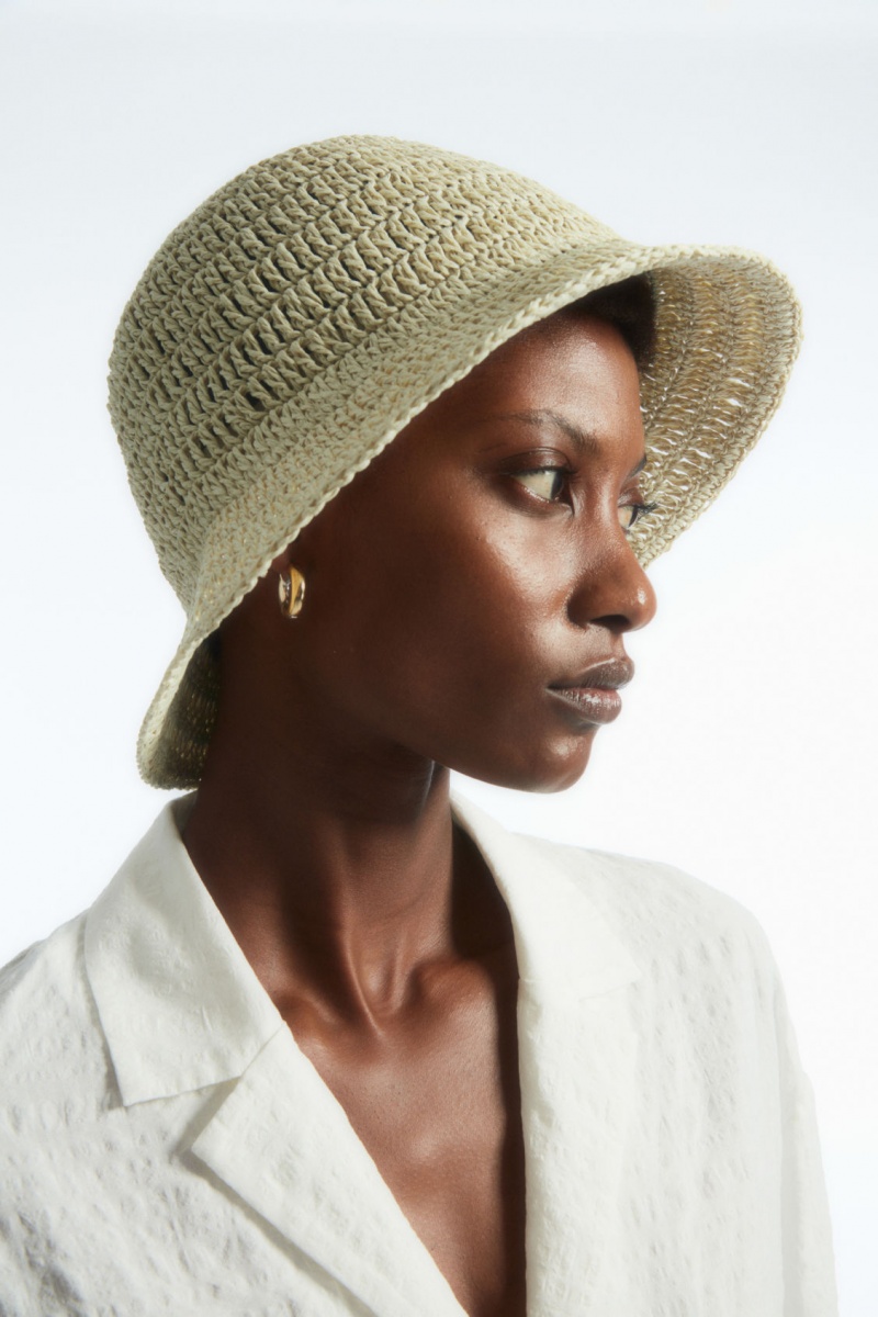 Dámské Klobouky COS Woven Straw Bucket Béžový | COS Eshop CZ-27019MFBW