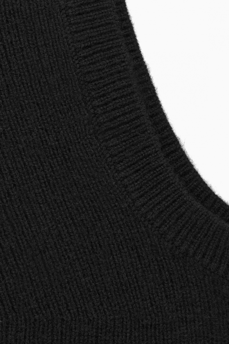 Dámské Klobouky COS Žebrovaný Vlna-Cashmere Balaclava Černé | COS Eshop CZ-72094TLOF