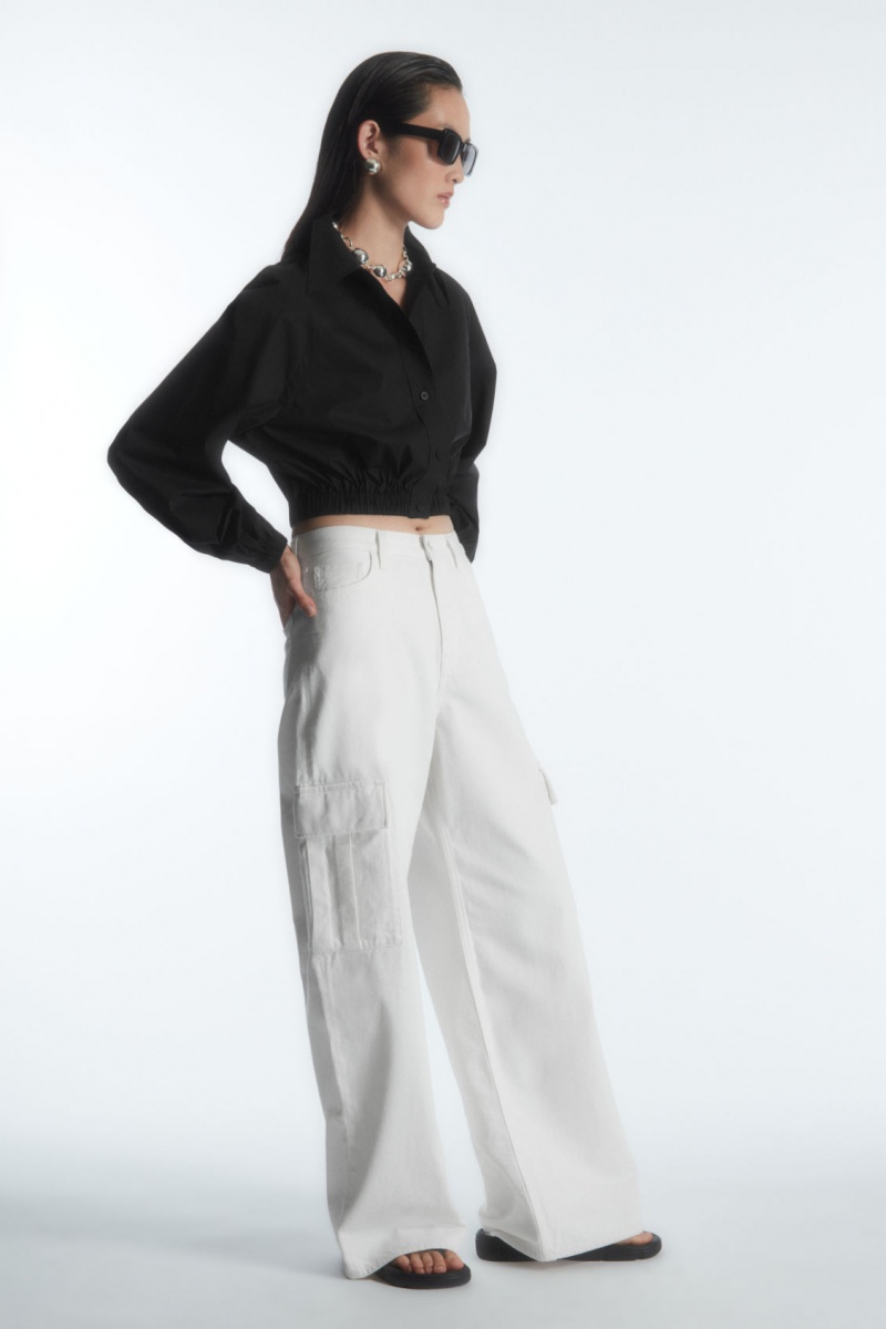 Dámské Košile COS Cropped Elasticated Černé | COS Eshop CZ-40619UWSI