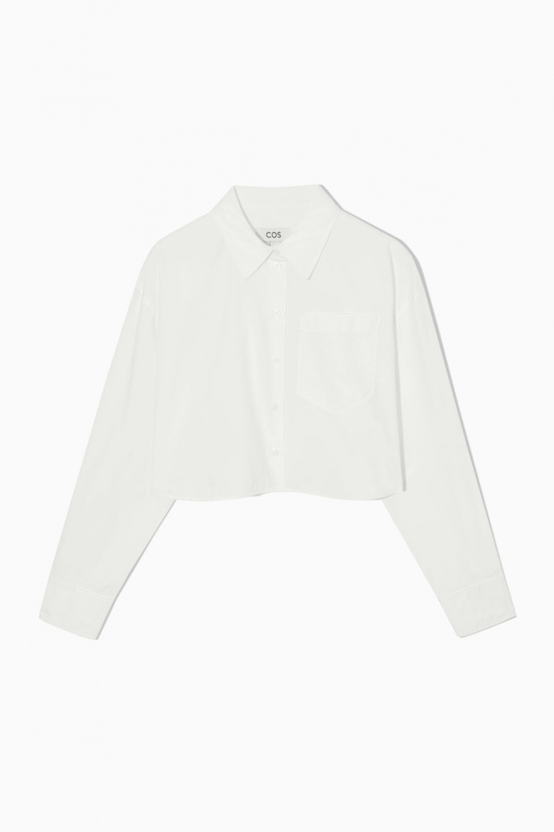 Dámské Košile COS Cropped Poplin Bílé | COS Eshop CZ-31760NGTO