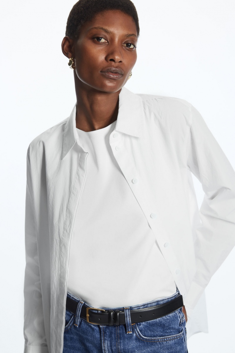 Dámské Košile COS Minimal Concealed-Placket Bílé | COS Eshop CZ-56907LJOD