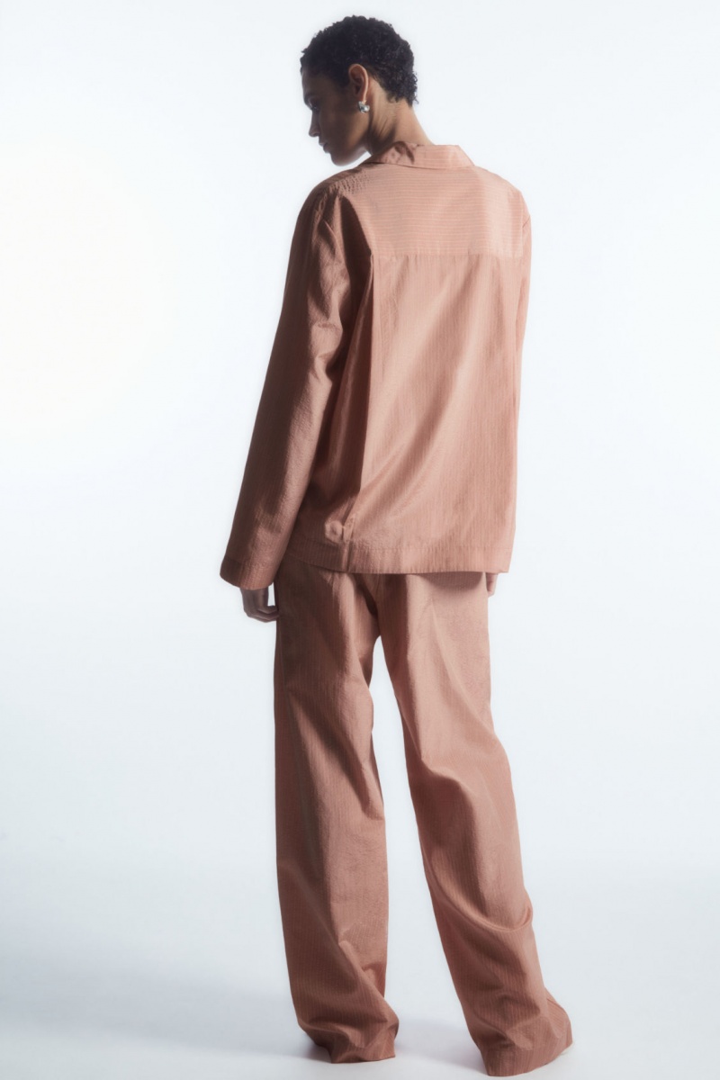 Dámské Košile COS Pruhovaný Silk-Blend Pajama Růžové | COS Eshop CZ-31576VYRN