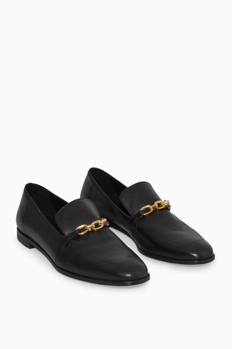 Dámské Loafers COS Læder Chain Černé | COS Eshop CZ-28463SPUV