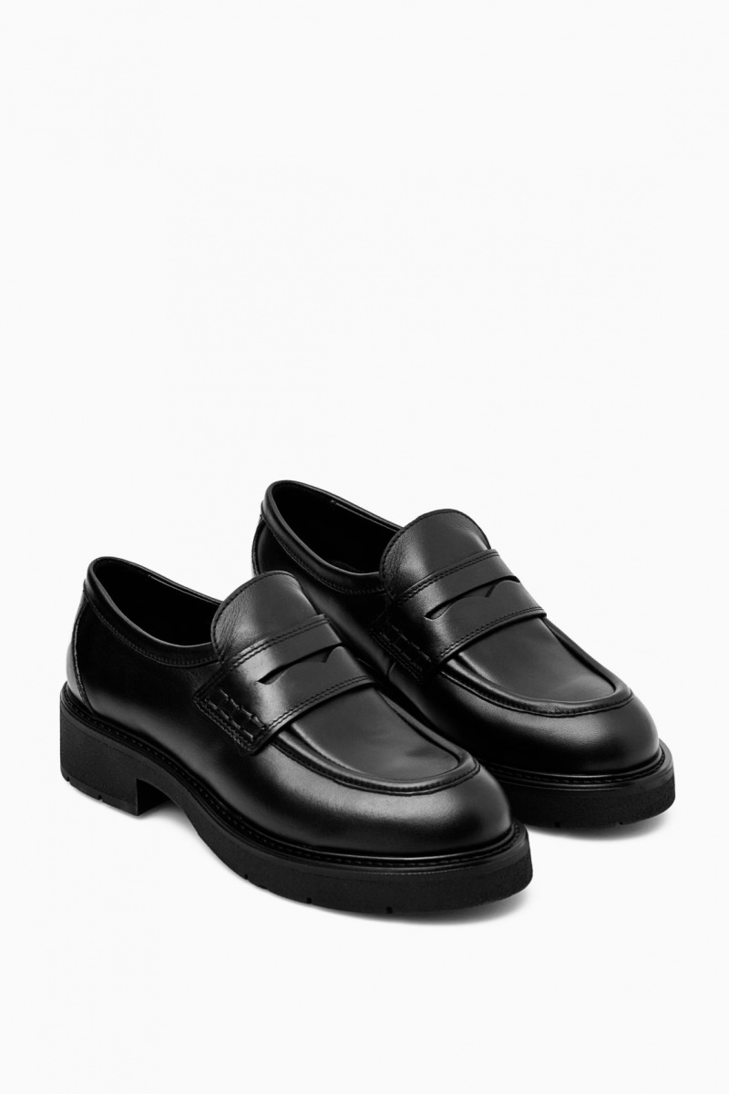 Dámské Loafers COS Tlustý Læder Penny Černé | COS Eshop CZ-45081RPDZ