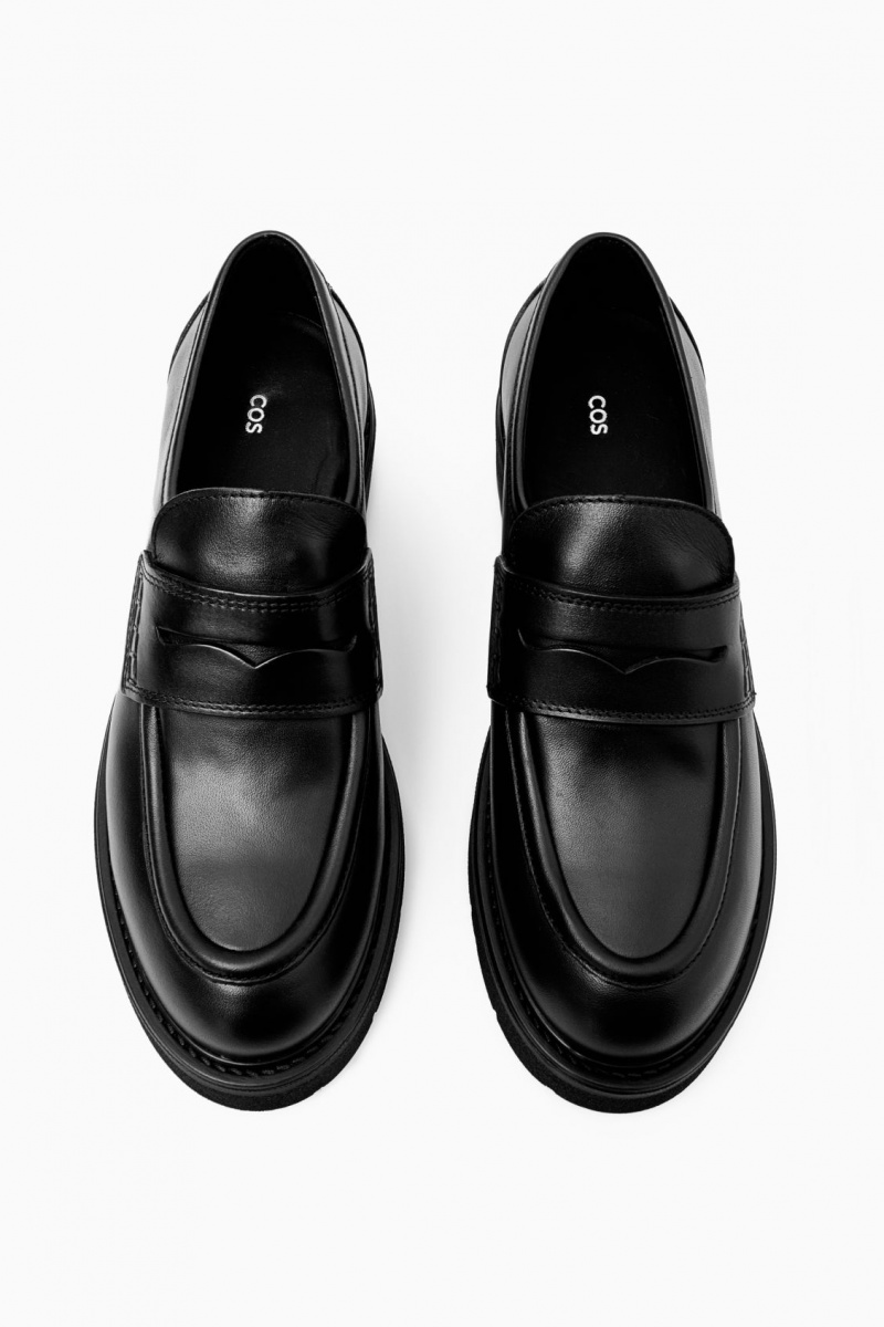 Dámské Loafers COS Tlustý Læder Penny Černé | COS Eshop CZ-45081RPDZ