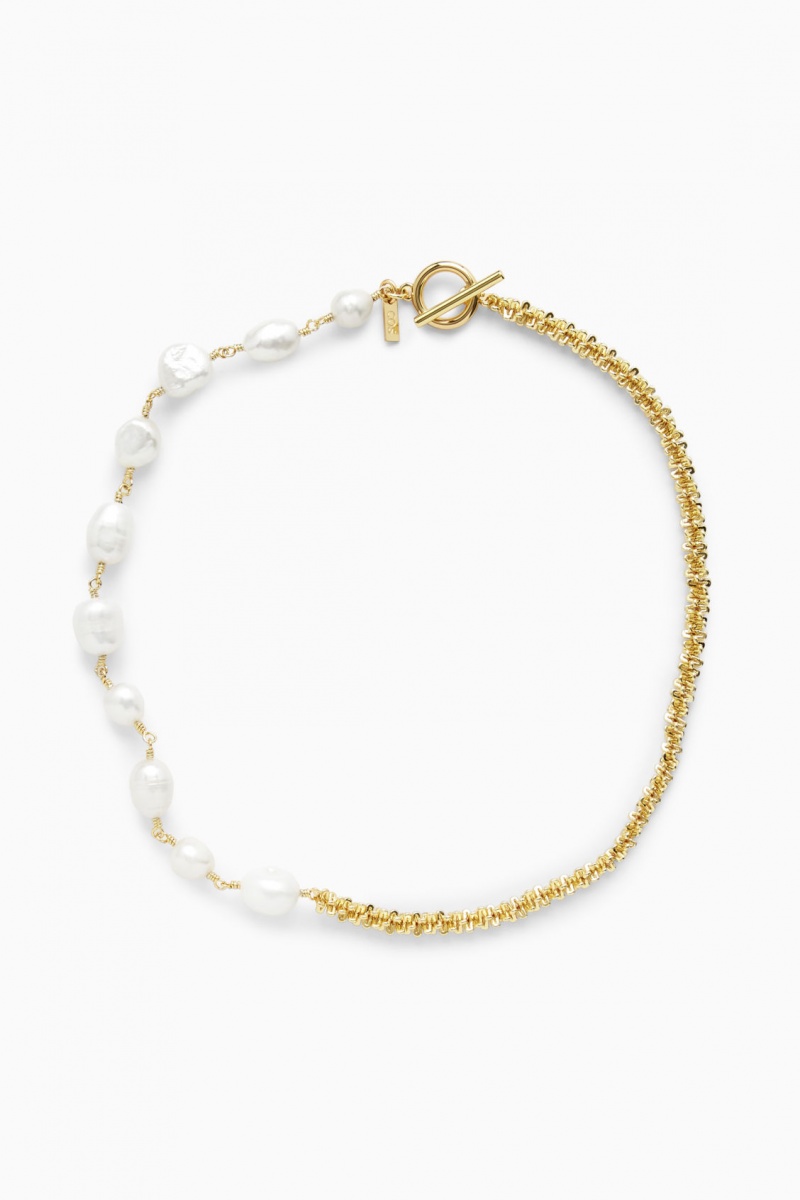 Dámské Náhrdelník COS Freshwater Pearl Zlaté | COS Eshop CZ-48267VPNA