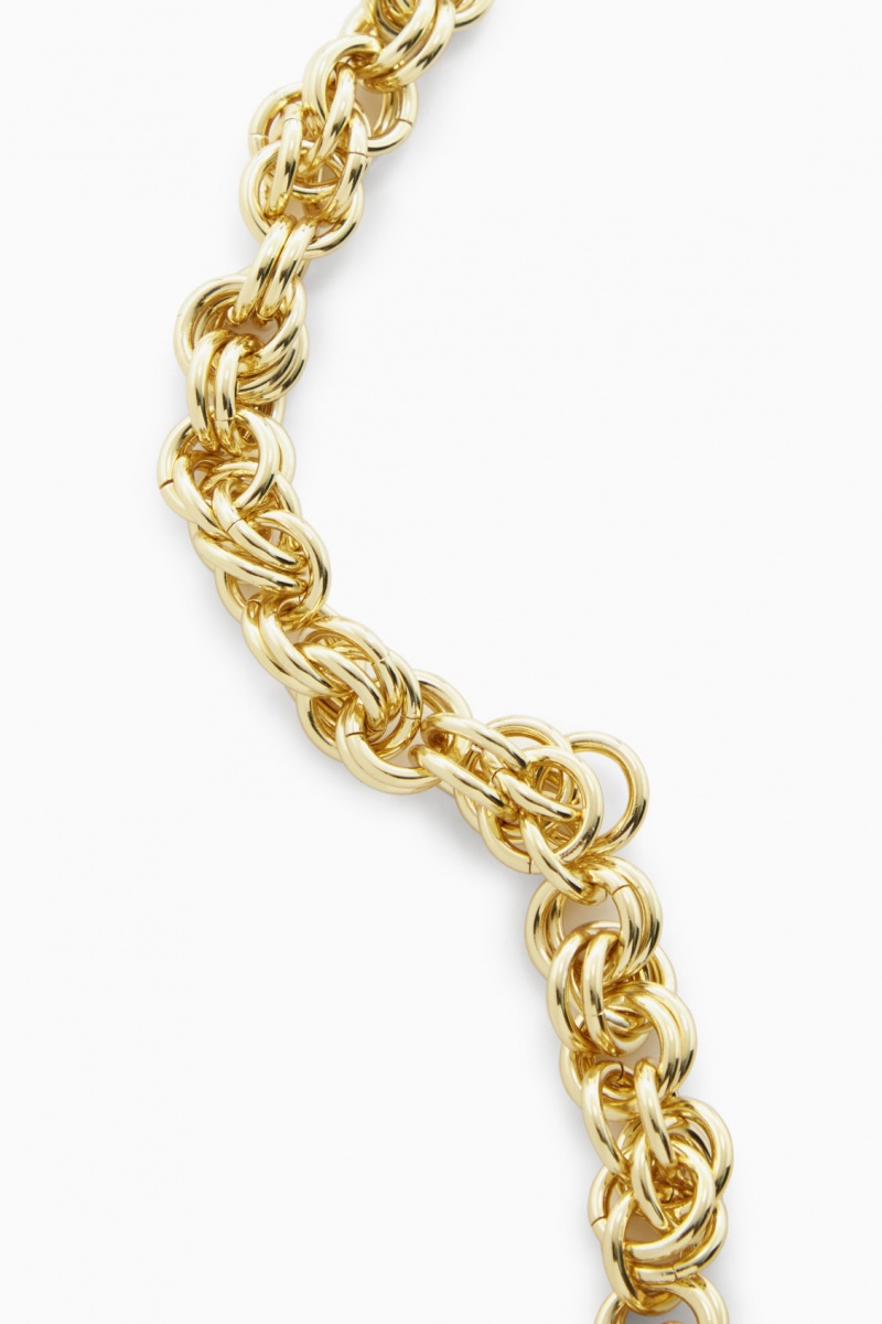 Dámské Náhrdelník COS Krátké Rope Chain Zlaté | COS Eshop CZ-07142BPLF