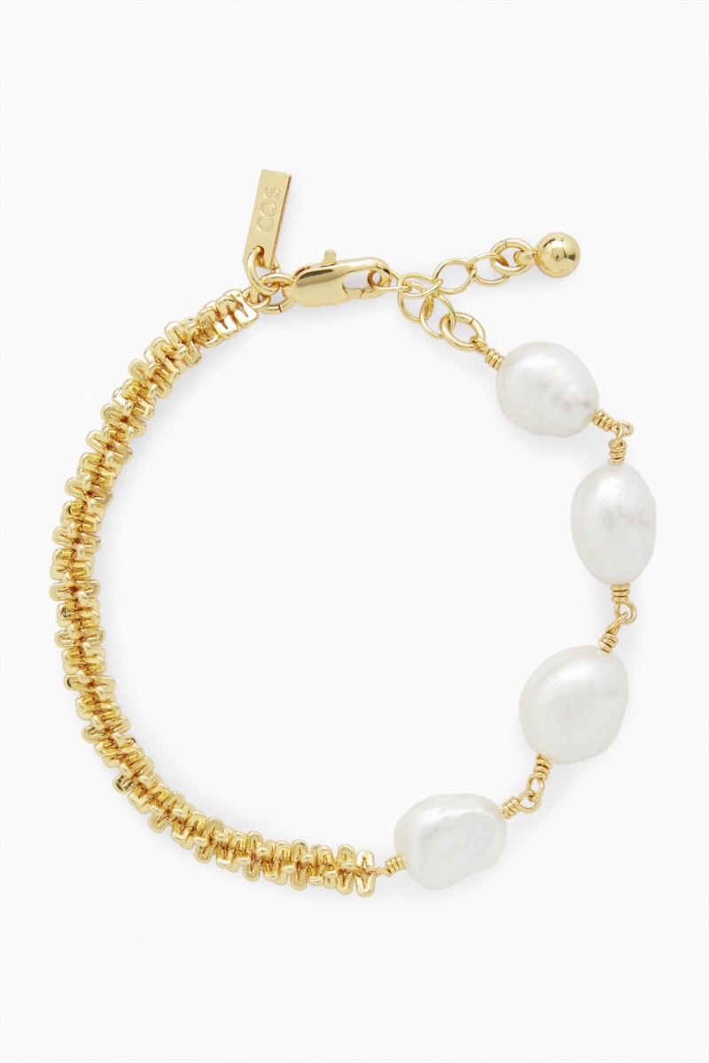 Dámské Náramek COS Freshwater Pearl Zlaté | COS Eshop CZ-27489ARXJ