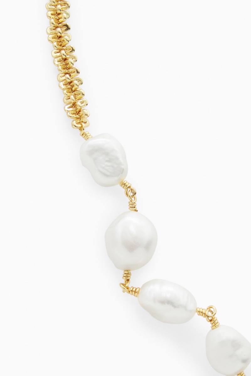 Dámské Náramek COS Freshwater Pearl Zlaté | COS Eshop CZ-27489ARXJ